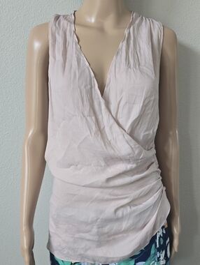 Women's Pale Pink Sleeveless Wrap Top
